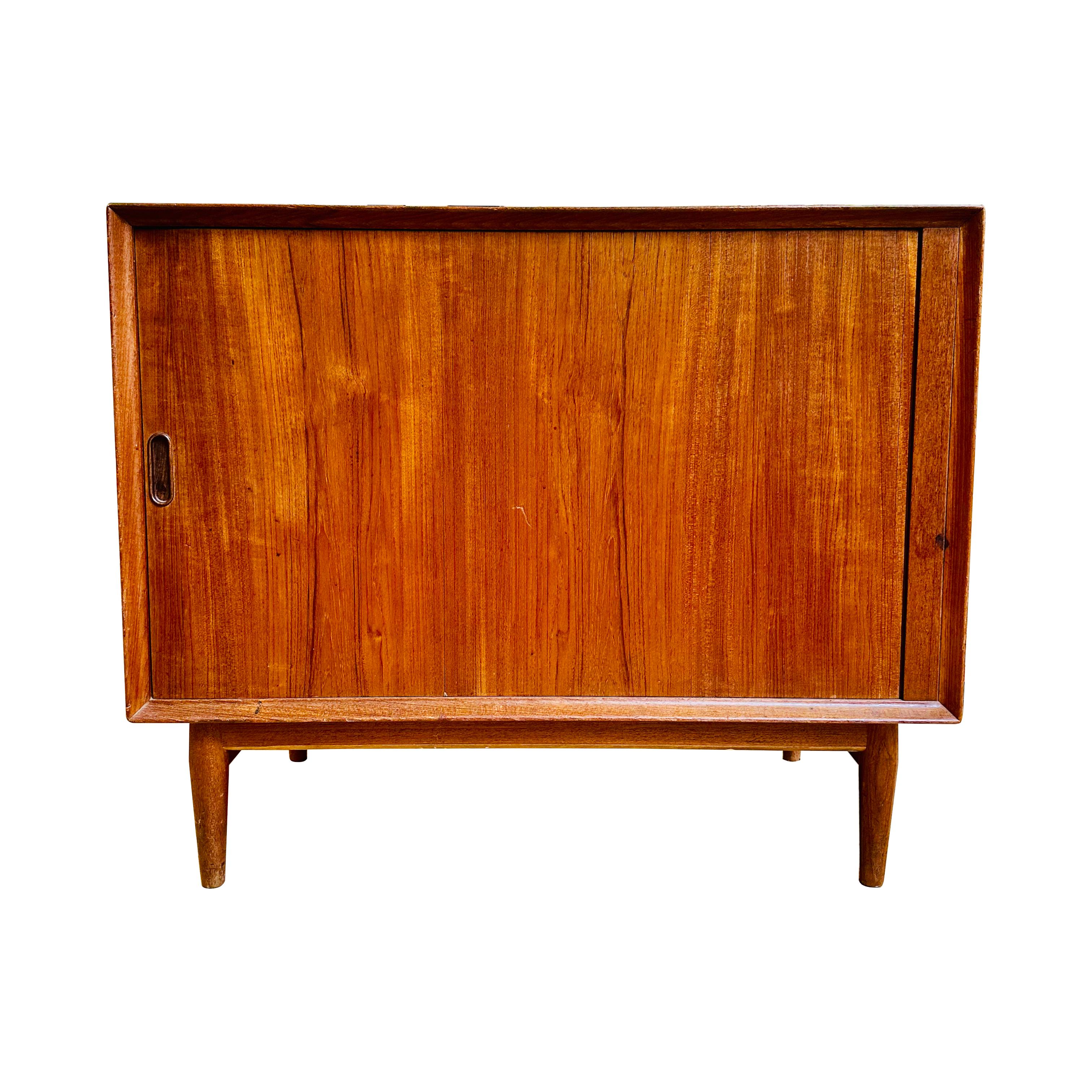 Danish Modern Arne Vodder Teak Hi-Fi Cabinet with Tambour Door In Good Condition In Sacramento, CA