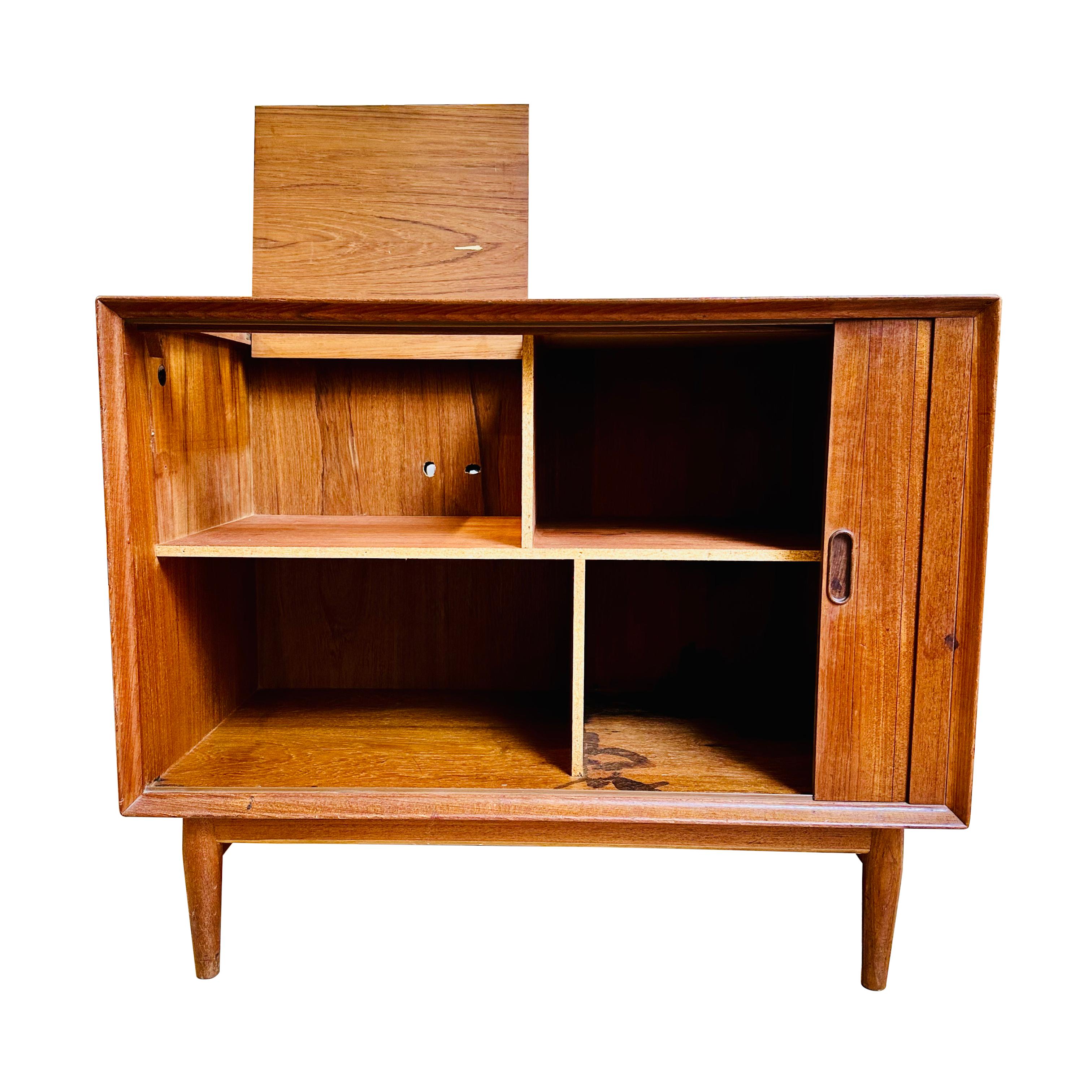 Danish Modern Arne Vodder Teak Hi-Fi Cabinet with Tambour Door 1