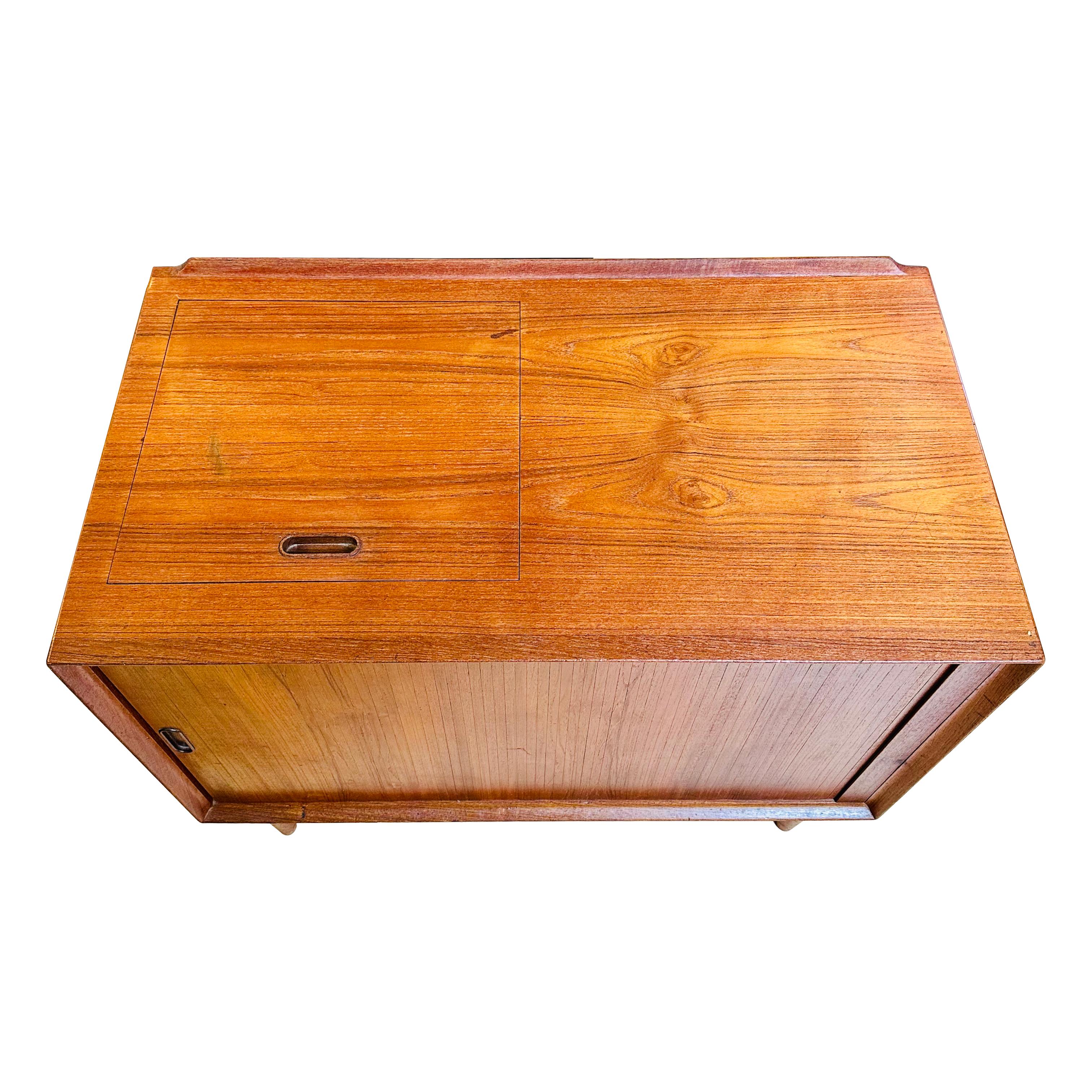 Danish Modern Arne Vodder Teak Hi-Fi Cabinet with Tambour Door 2