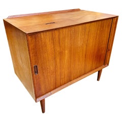 Danish Modern Arne Vodder Teak Hi-Fi Cabinet with Tambour Door