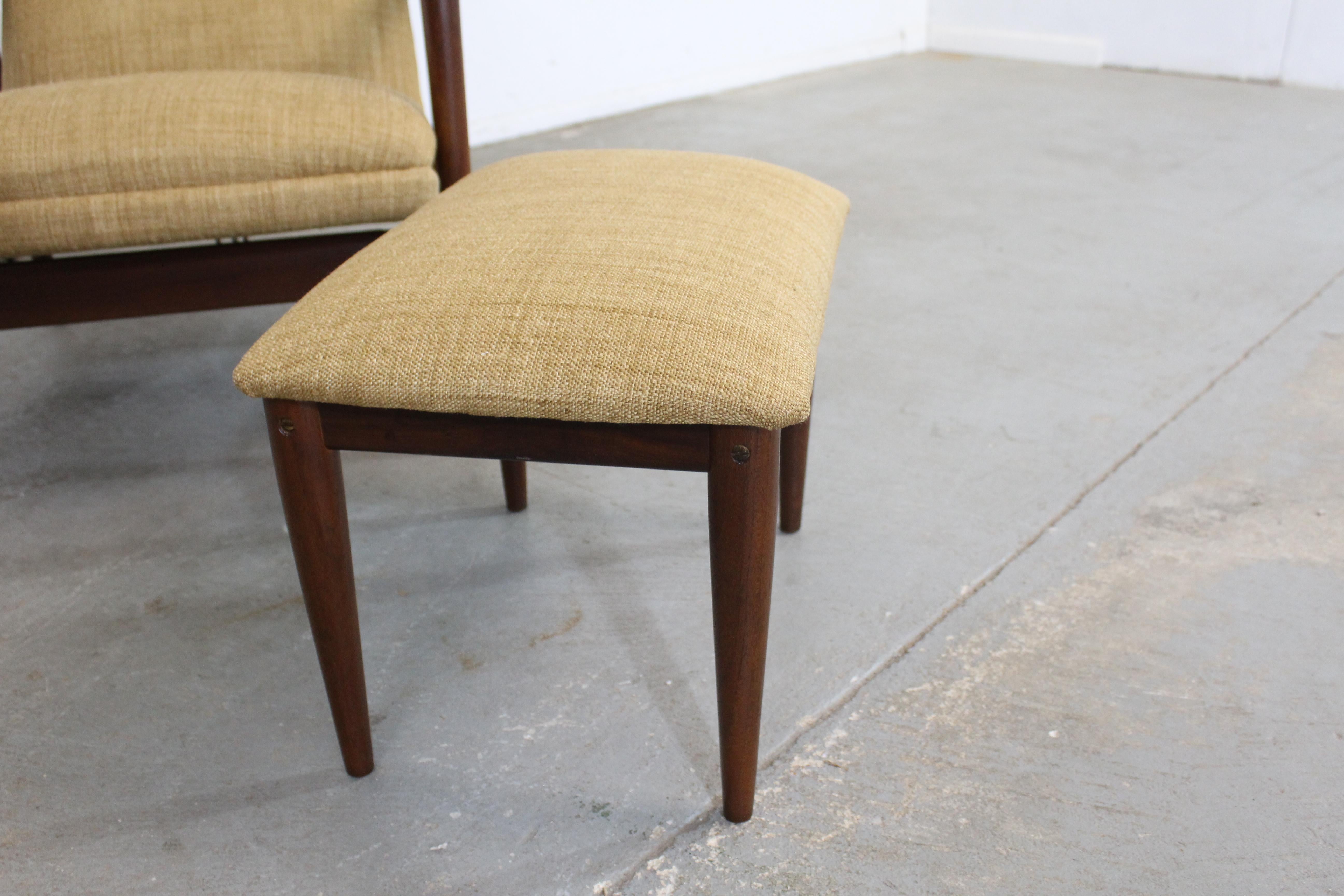 Danish Modern Arnt Lande Teak Adjustable Lounge Chair & Ottoman 3