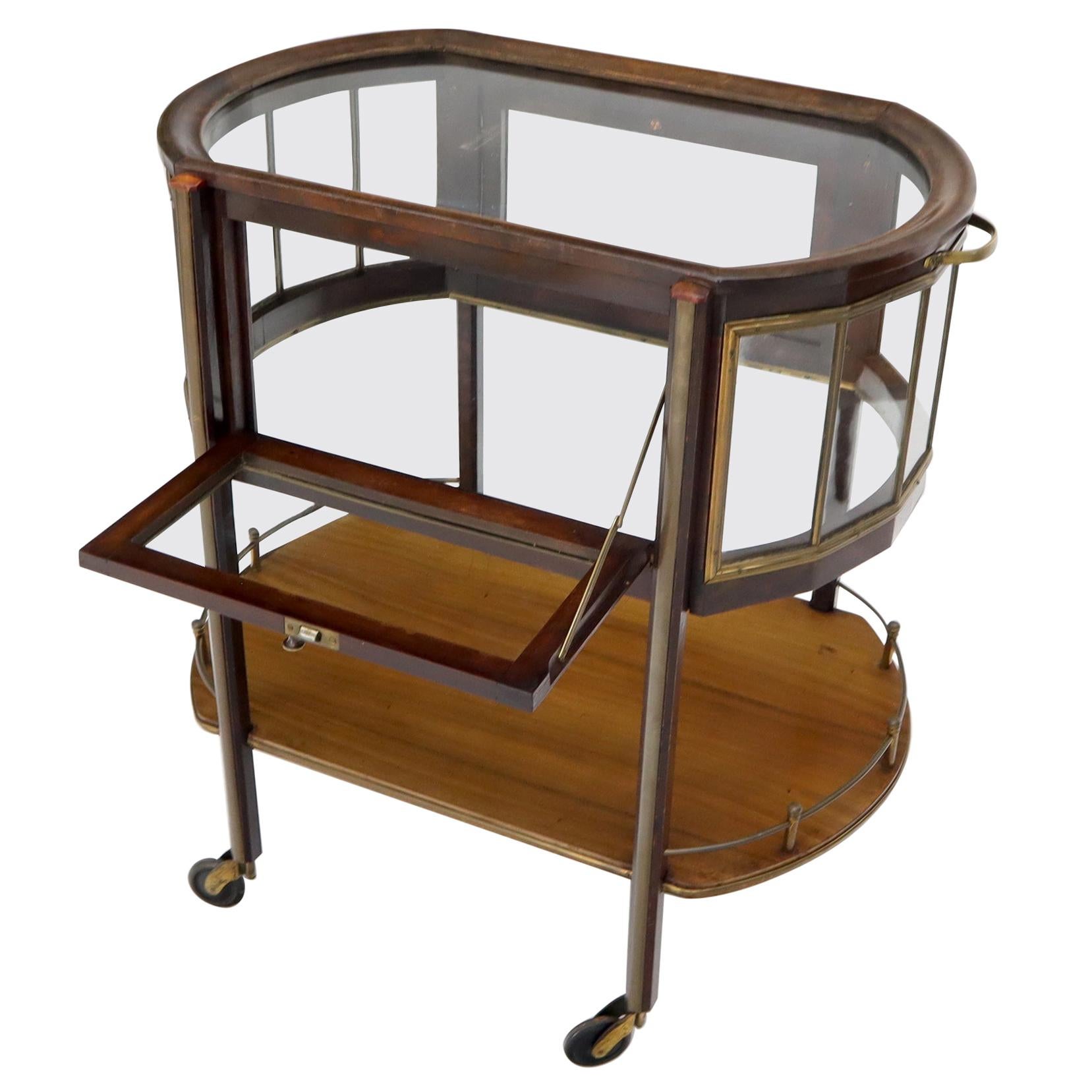 Tambour Door Bar Cart Attributed To Harold Schwartz at 1stDibs
