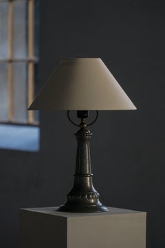 Danish Modern Art Deco Table Lamp in Tin, 1940s