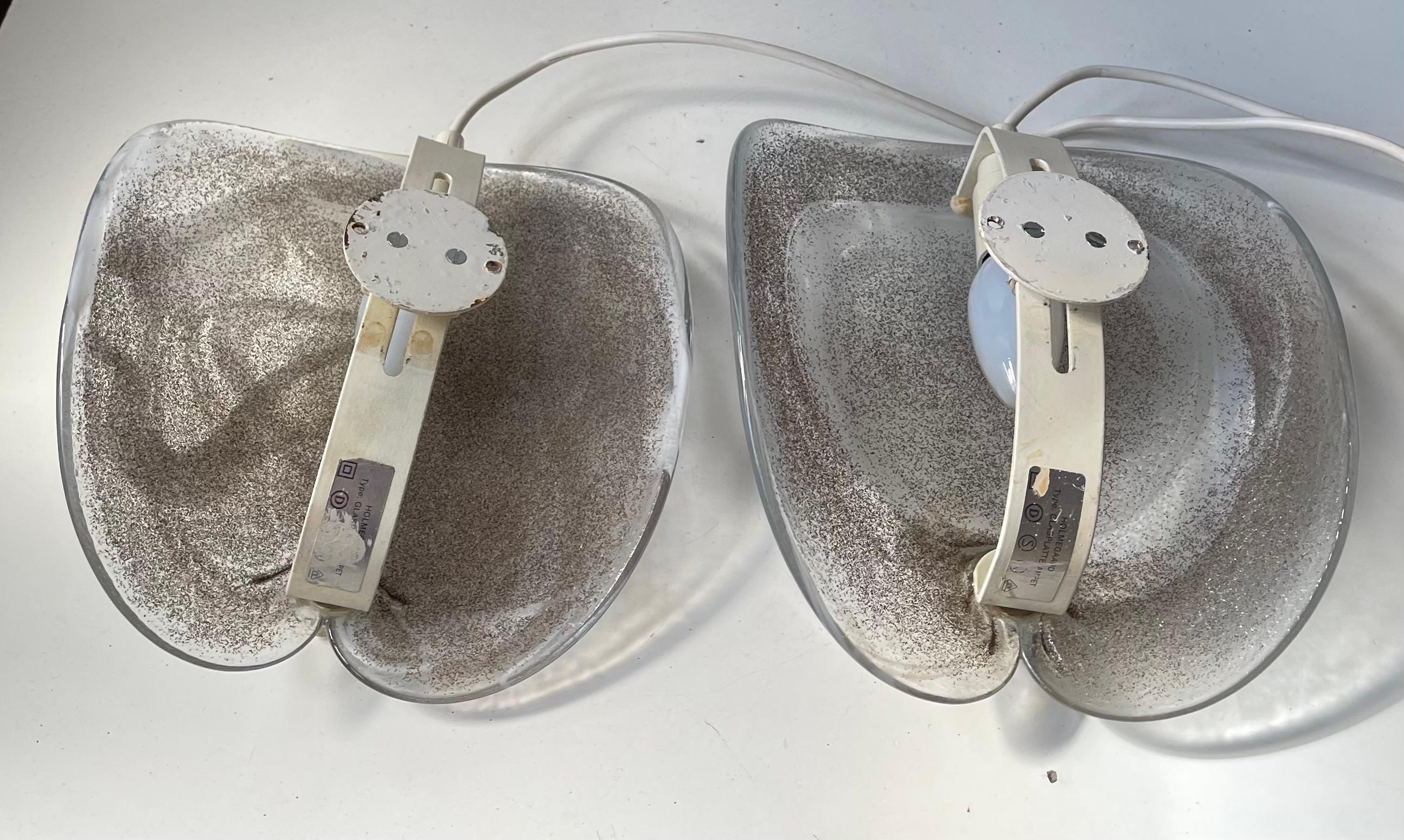 Apliques daneses de vidrio artístico moderno de Per Lütken para Holmegaard, años 70 en venta 2