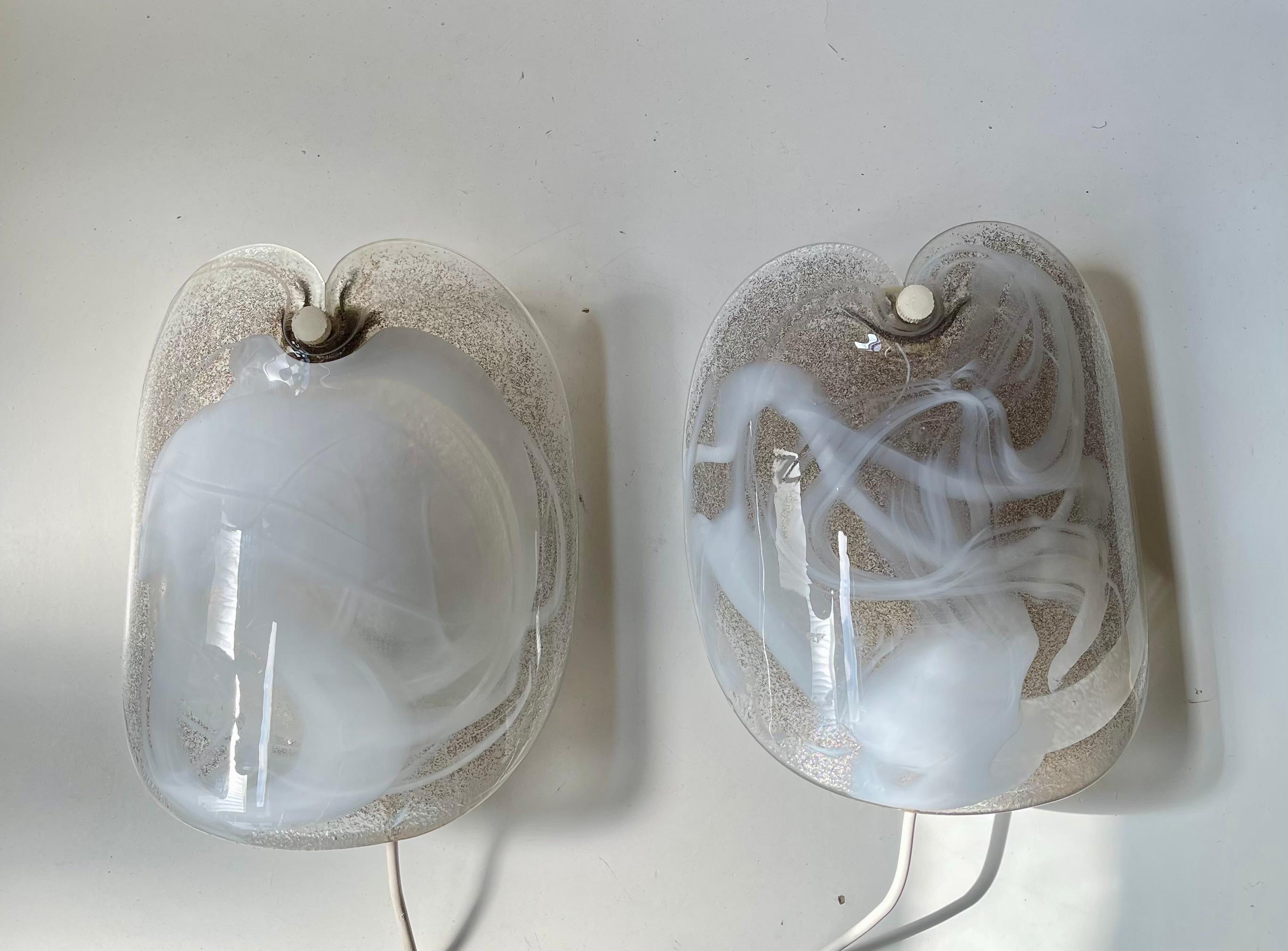 Apliques daneses de vidrio artístico moderno de Per Lütken para Holmegaard, años 70 en venta 3