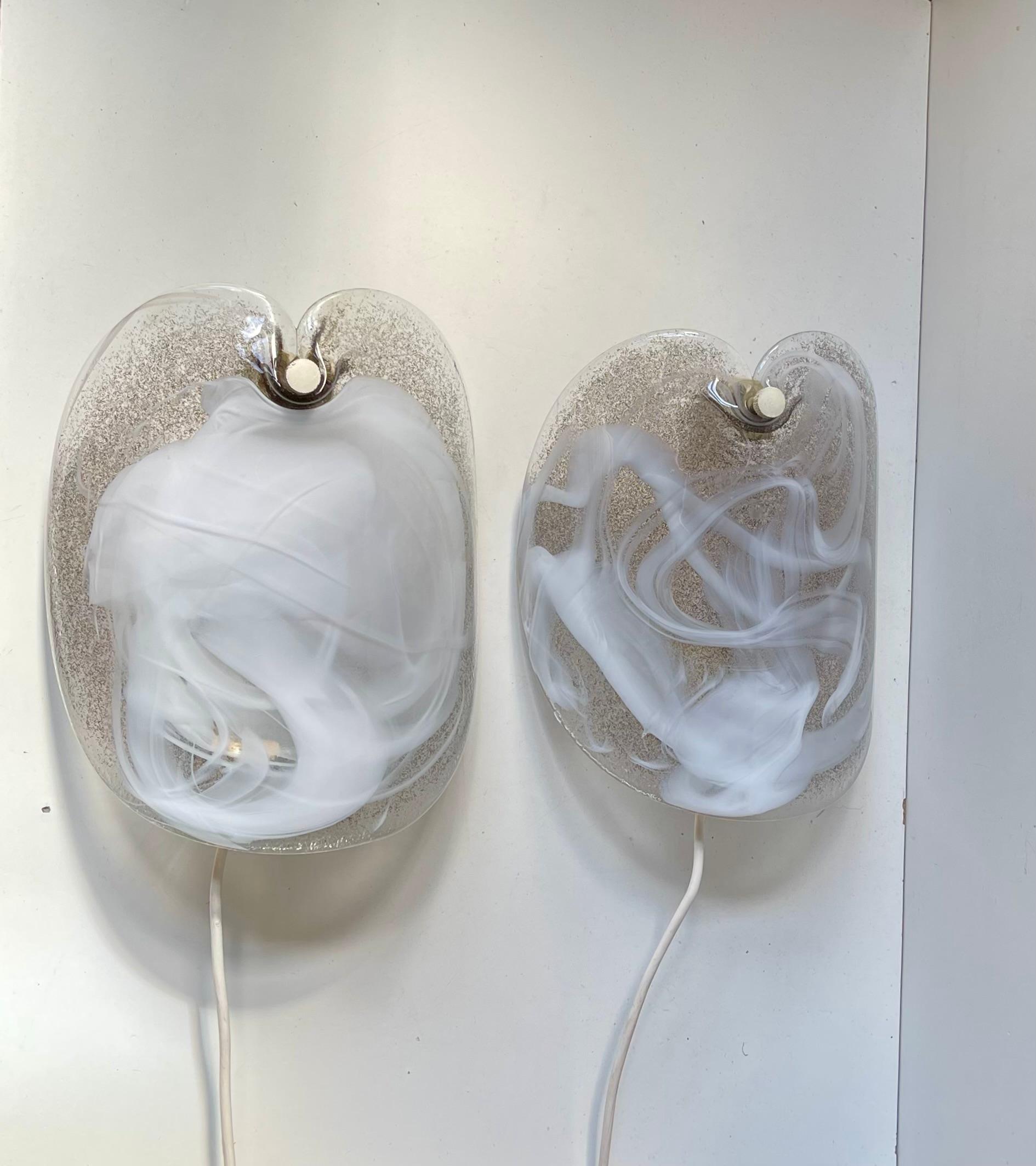 Apliques daneses de vidrio artístico moderno de Per Lütken para Holmegaard, años 70 Escandinavo moderno en venta