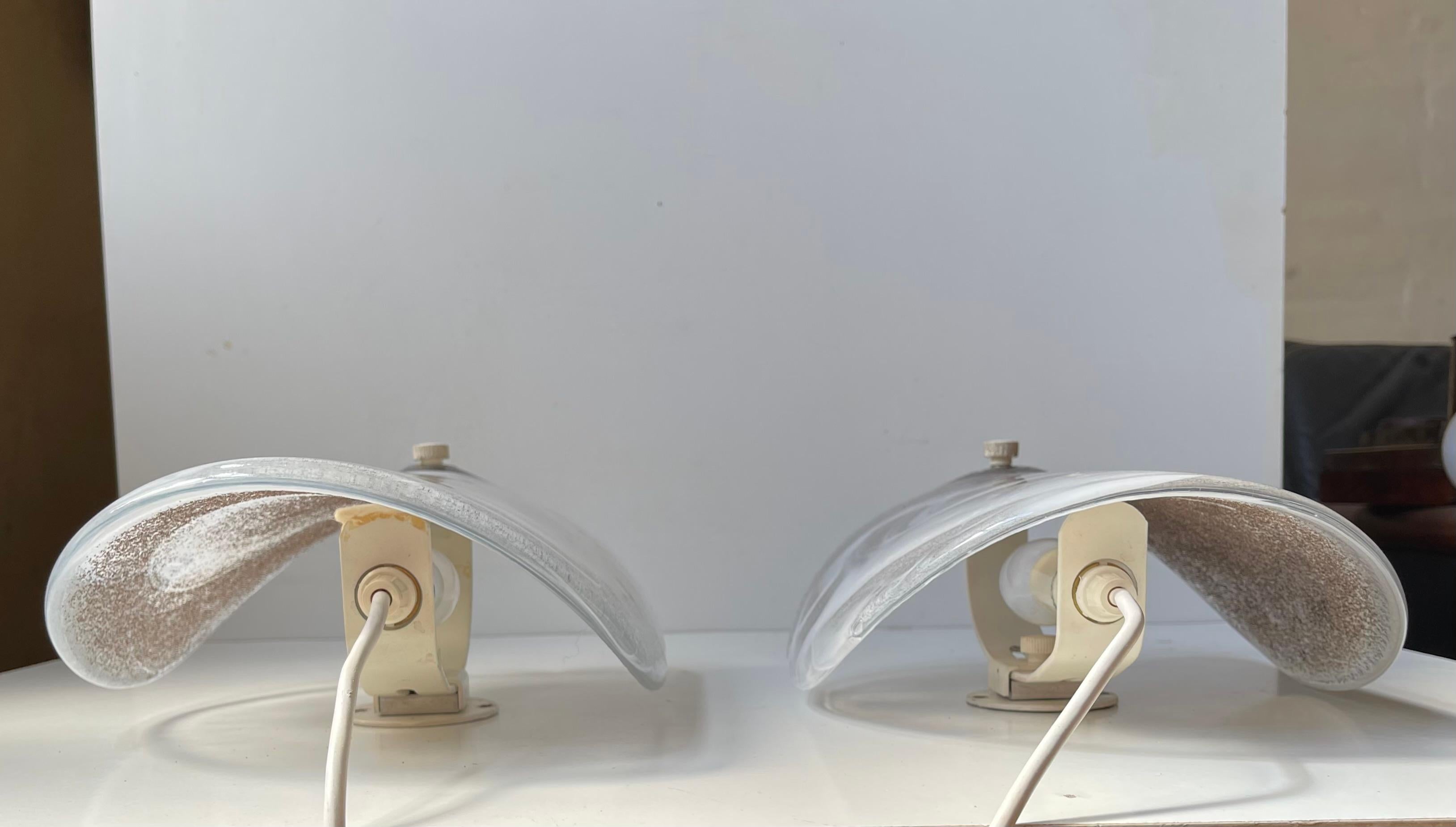 Apliques daneses de vidrio artístico moderno de Per Lütken para Holmegaard, años 70 Danés en venta