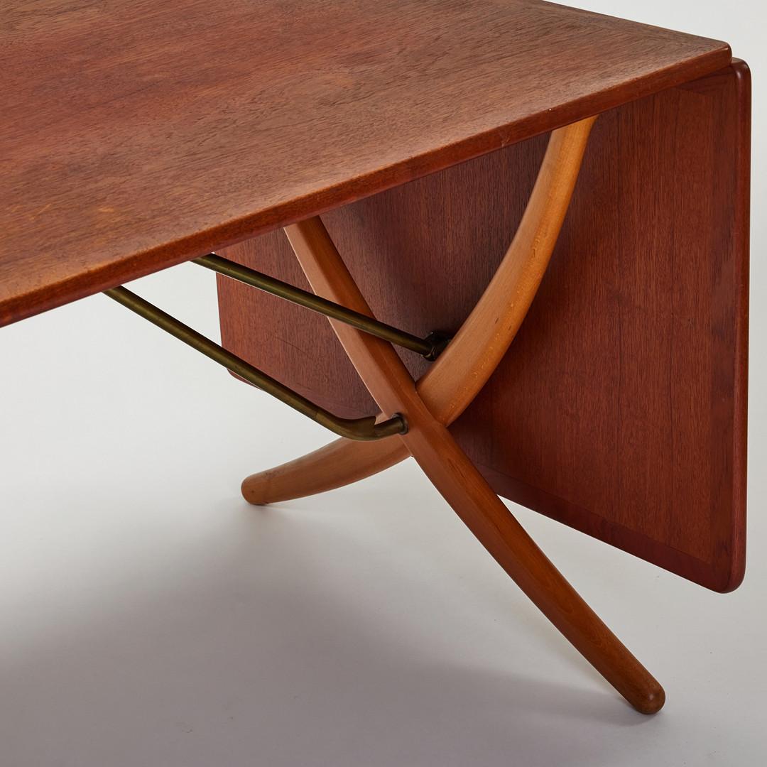 Mid-20th Century Danish Modern AT-304 Sawhorse table by Hans Wegner For Sale