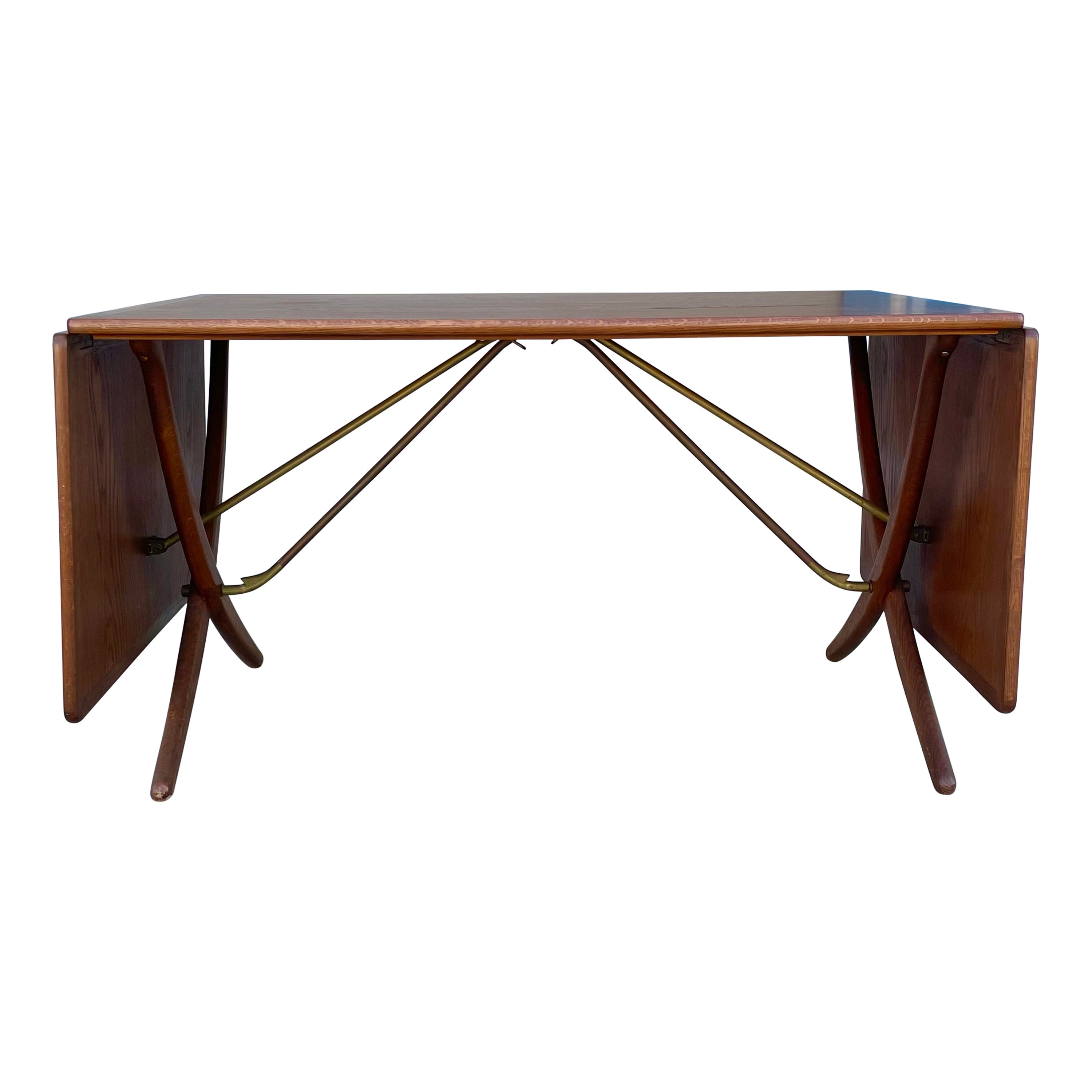 Tavolo da pranzo moderno danese AT-304 in teak e Oak di Hans J. Wegner