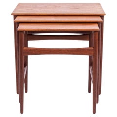 Danish Modern AT-40 Teak Nesting Tables by Hans J. Wegner, 1960s