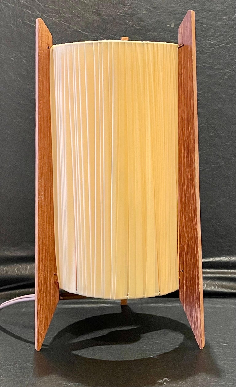 Danish Modern Atomic Age Teak Rocket Table / Desk Lamp In Excellent Condition For Sale In San Diego, CA