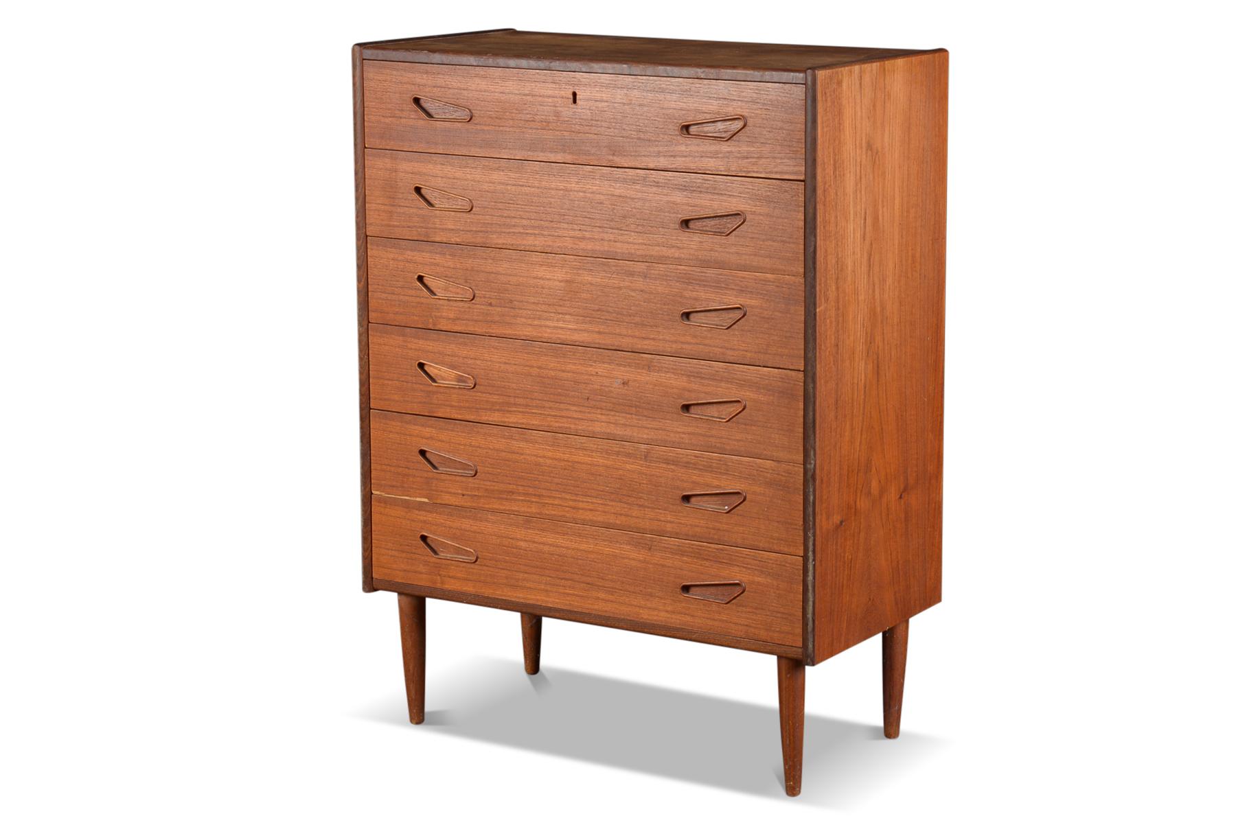 Danish Modern Atomic Teak Highboy Dresser In Good Condition In Berkeley, CA