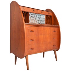 Danish Modern Atomic Teak Secretary Desk