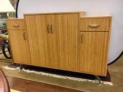 Danish Modern Bamboo Custom Server Bar Credenza Cabinet Sideboard Buffet