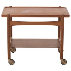 Danish Modern Bar Cart on Wheels