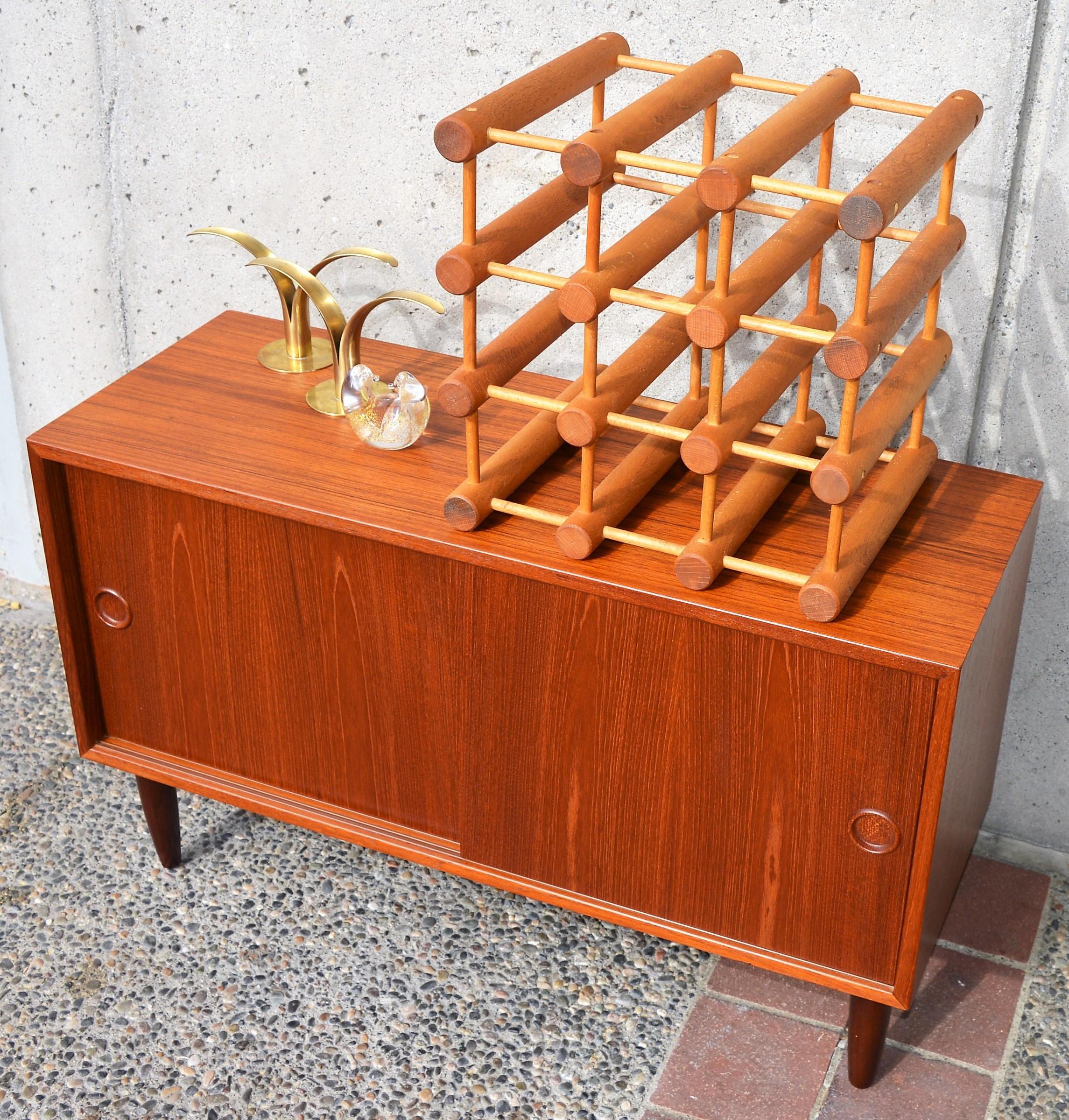 Mid-Century Modern Danish Modern Beech 12 Bottle Wine Rack or Bottle Holder by Nissen Langaa For Sale