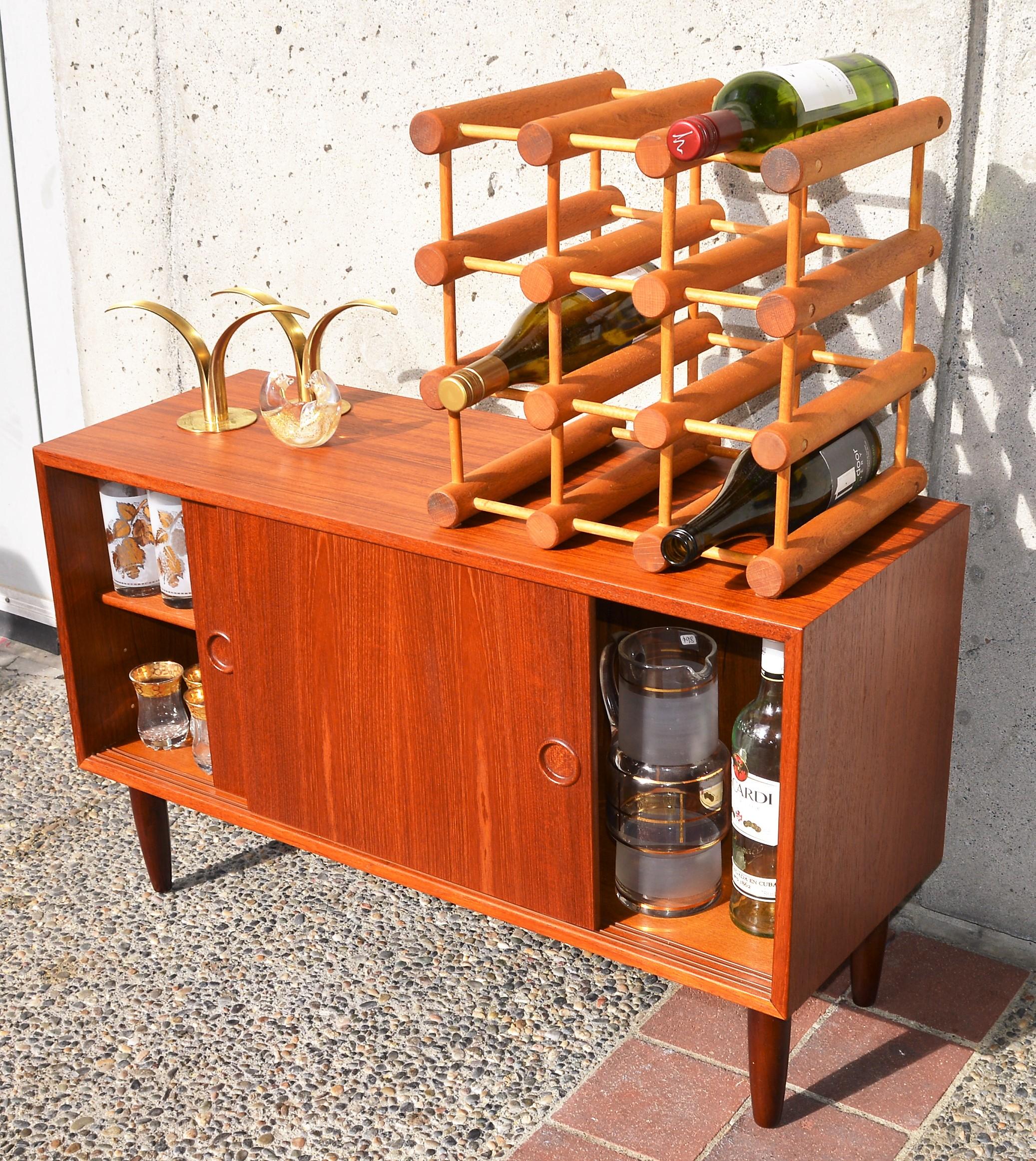 Mid-20th Century Danish Modern Beech 12 Bottle Wine Rack or Bottle Holder by Nissen Langaa For Sale
