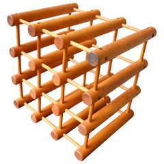 Danish Modern Beech 12 Bottle Wine Rack or Bottle Holder by Nissen Langaa