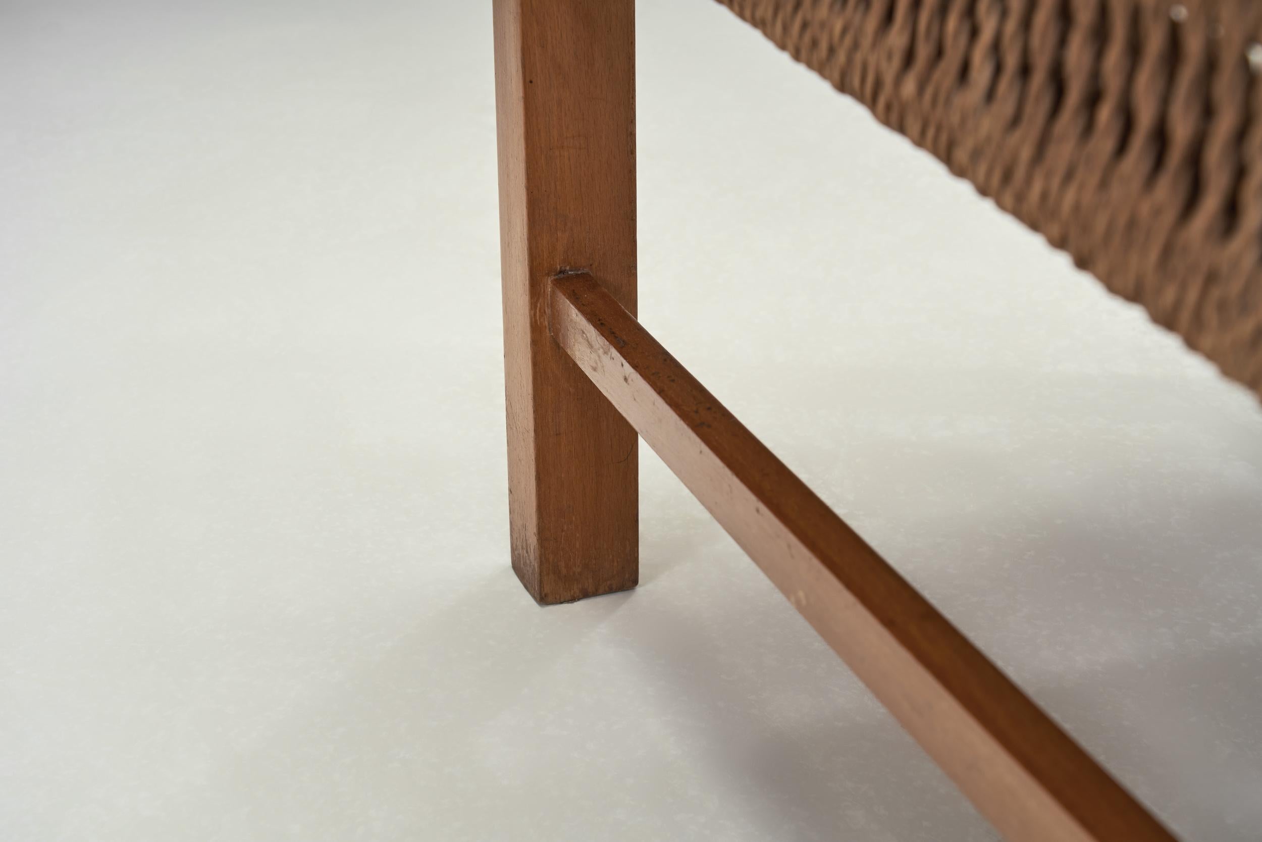 Poltrona moderna danese in beeche con seduta intrecciata, Danimarca, 1950 ca. in vendita 9