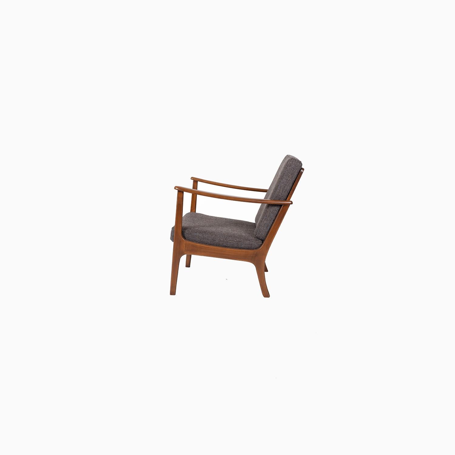 20th Century Danish Modern Beech Framed Lounge Chair