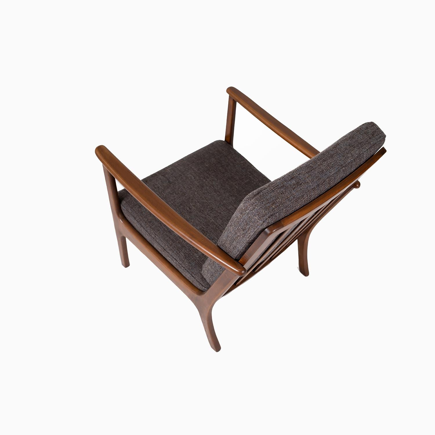 Danish Modern Beech Framed Lounge Chair 1