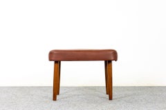Danish Modern Beech & Vinyl Footstool