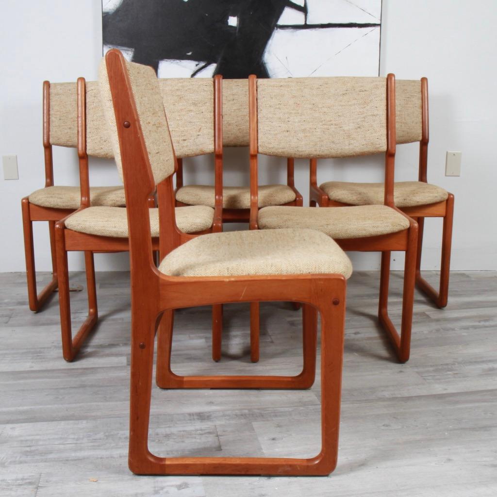 Mid-Century Modern Danish Modern Benny Linden Teak Dining Chairs