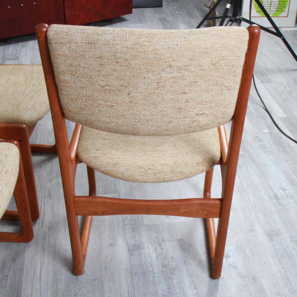 Danish Modern Benny Linden Teak Dining Chairs In Good Condition In New London, CT