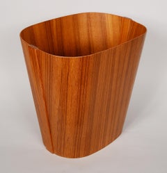 Danish Modern Bent Plywood Teak Waste Basket by Beni Mobler