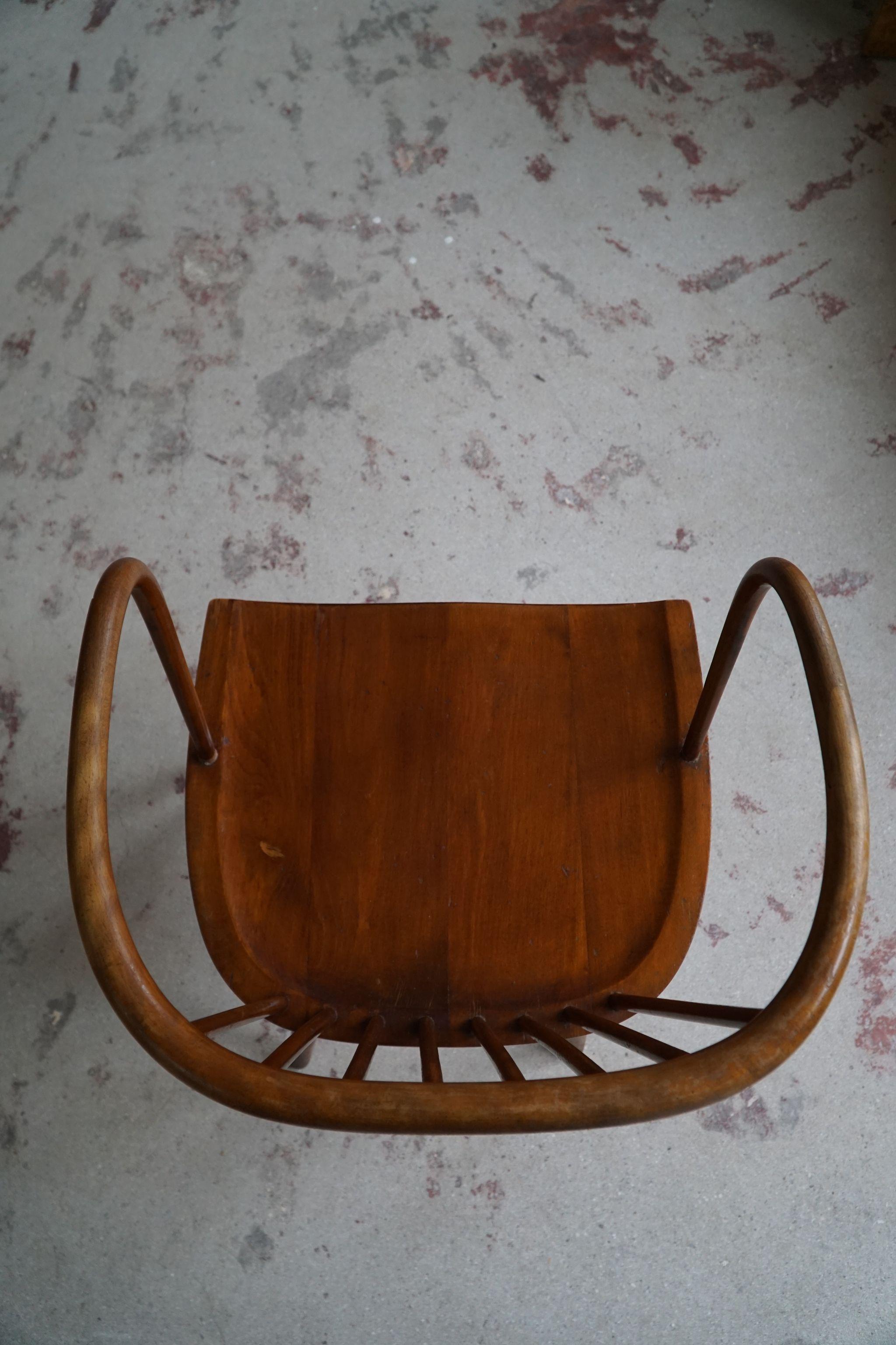 Danish Modern Bentwood Armchair in Beech, in the Style of Karl Schrøder, 1950s  2