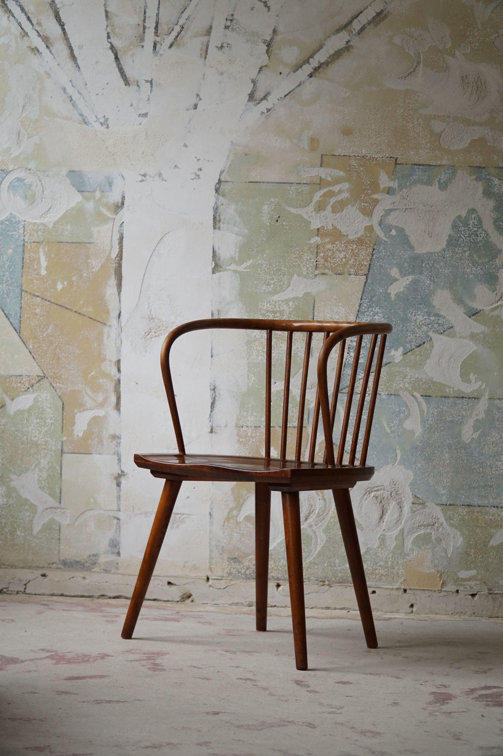 Danish Modern Bentwood Armchair in Beech, in the Style of Karl Schrøder, 1950s  4