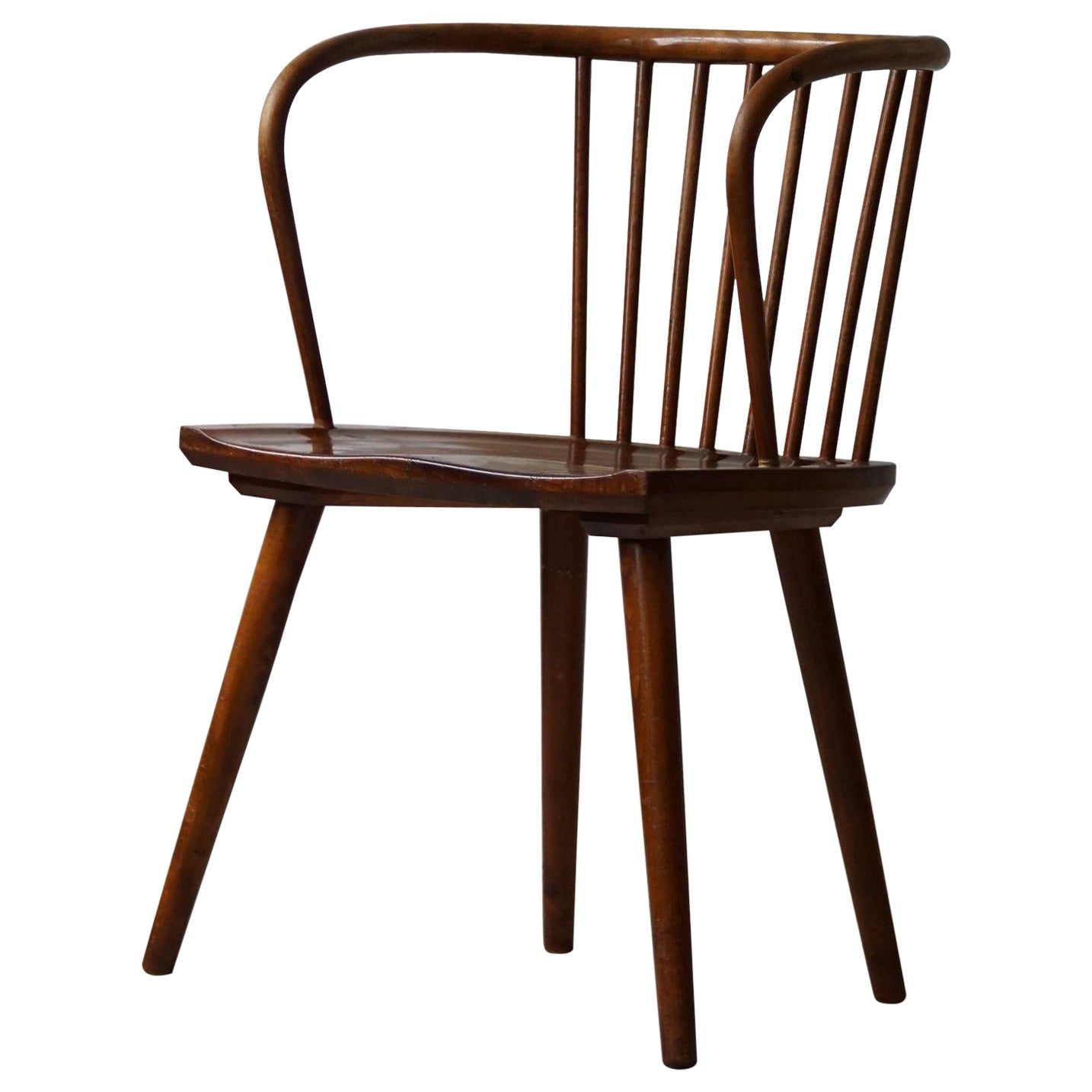 Danish Modern Bentwood Armchair in Beech, in the Style of Karl Schrøder, 1950s