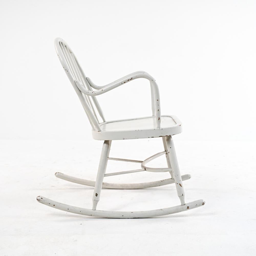 Danish Modern Bentwood & Lacquer Rocking Chair in the Manner of Palle Suenson 6