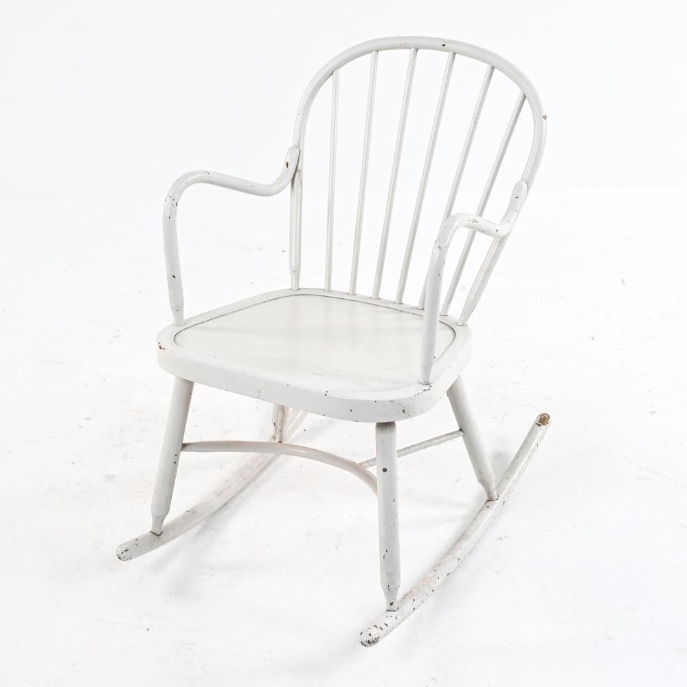 Scandinavian Modern Danish Modern Bentwood & Lacquer Rocking Chair in the Manner of Palle Suenson