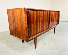 Danish Modern Bernhard Pedersen Rosewood Tambour Credenza Sideboard Buffet