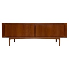 Danish Modern Bernhard Pedersen & Søn Teak Credenza with Tambour Doors