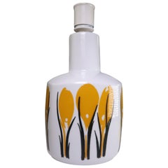 Royal Copenhagen B & G Yellow Floral Modern Porcelain Lamp, 1960s
