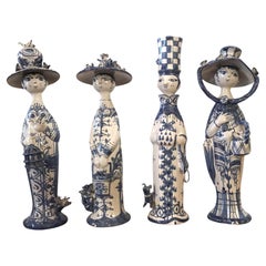Danish Modern BJØRN WIINBLAD Ceramic Set The Four Seasons Lady Figures 1970