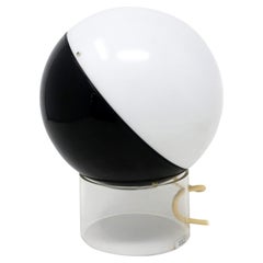 Danish Modern Black and White Lucite Globe Table Lamp