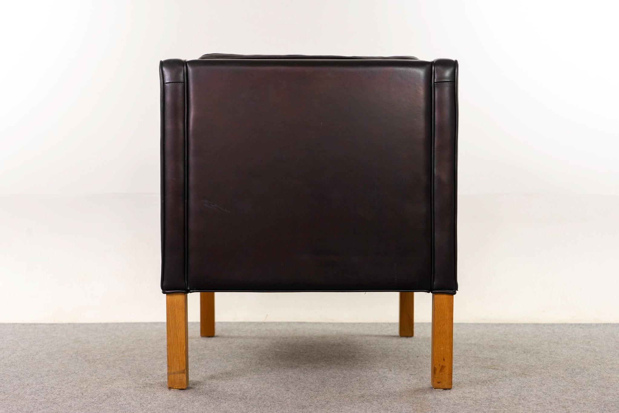 Danish Modern Black Leather Lounge Chair For Sale 5