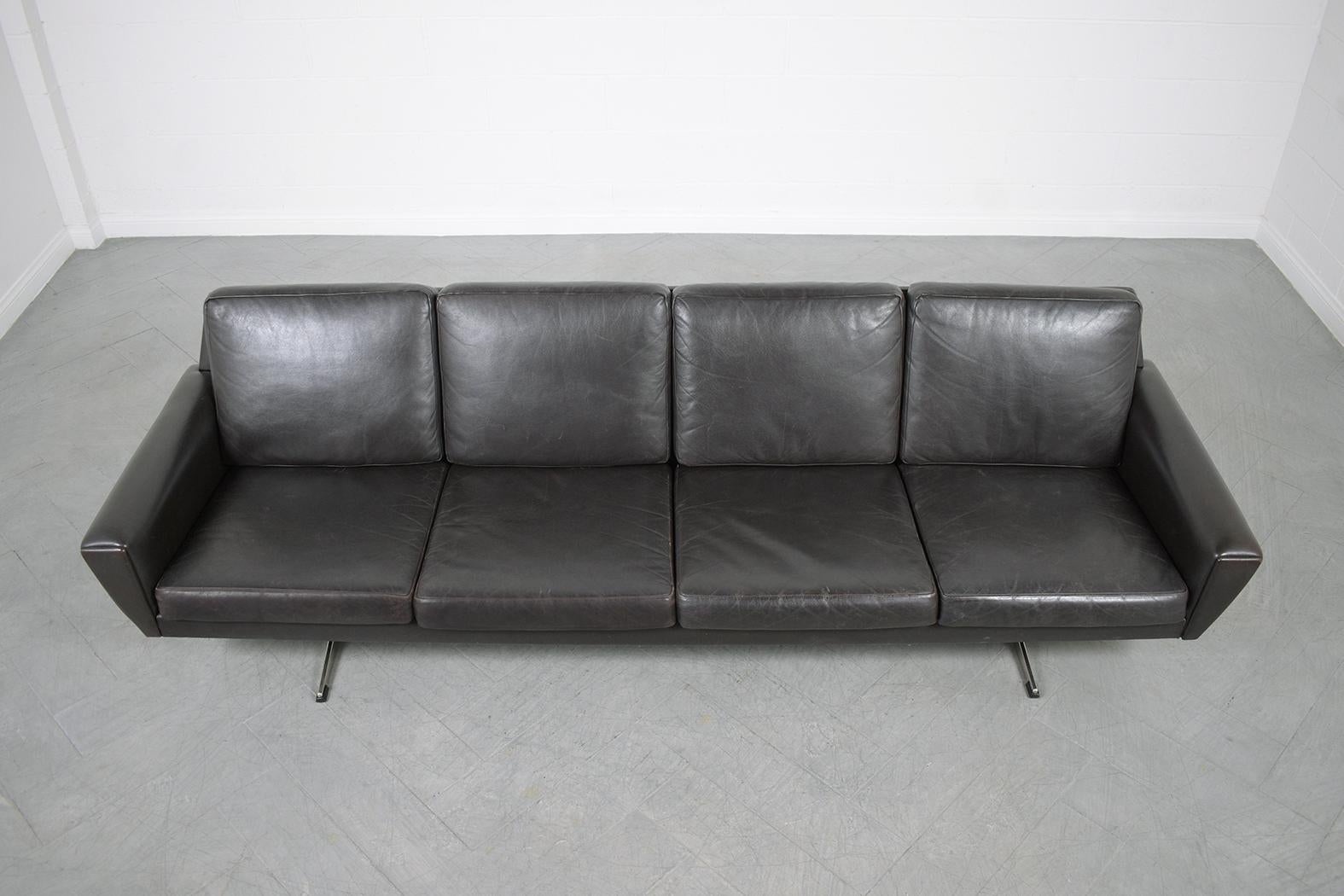 Carved Restored Illum Wikkelsø Modern Danish Executive Sofa