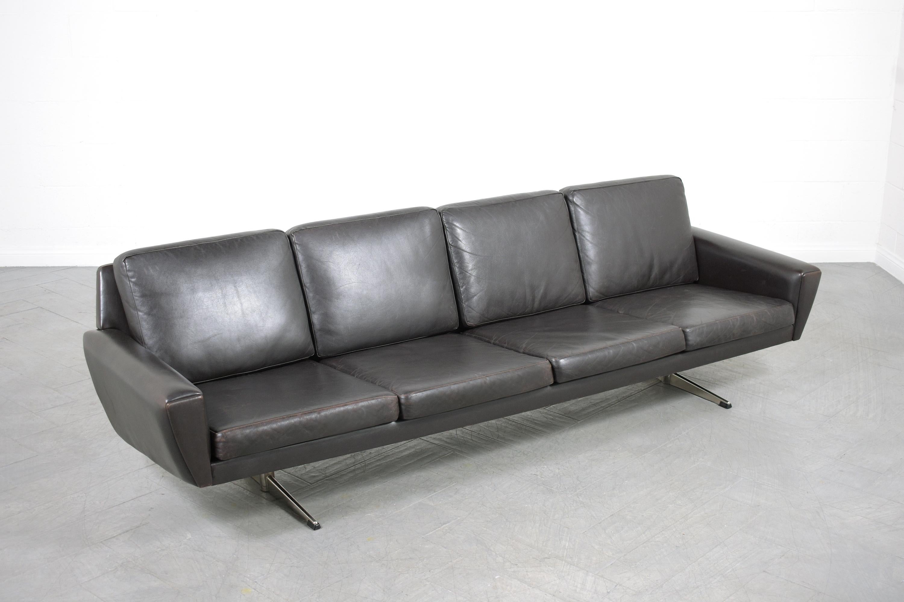Restored Illum Wikkelsø Modern Danish Executive Sofa In Good Condition In Los Angeles, CA