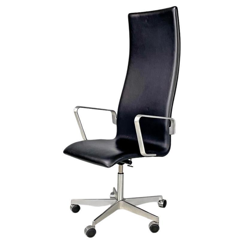 Danish modern black office chair Oxford by Arne Jacobsen for Fritz Hansen, 2004