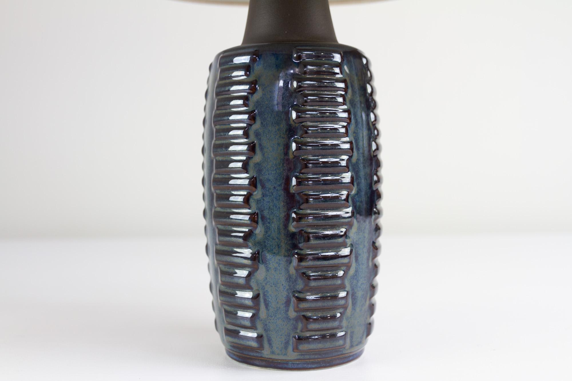 Danish Modern Blue Ceramic Table Lamp 1034 by Einar Johansen for Søholm, 1960s In Good Condition For Sale In Asaa, DK