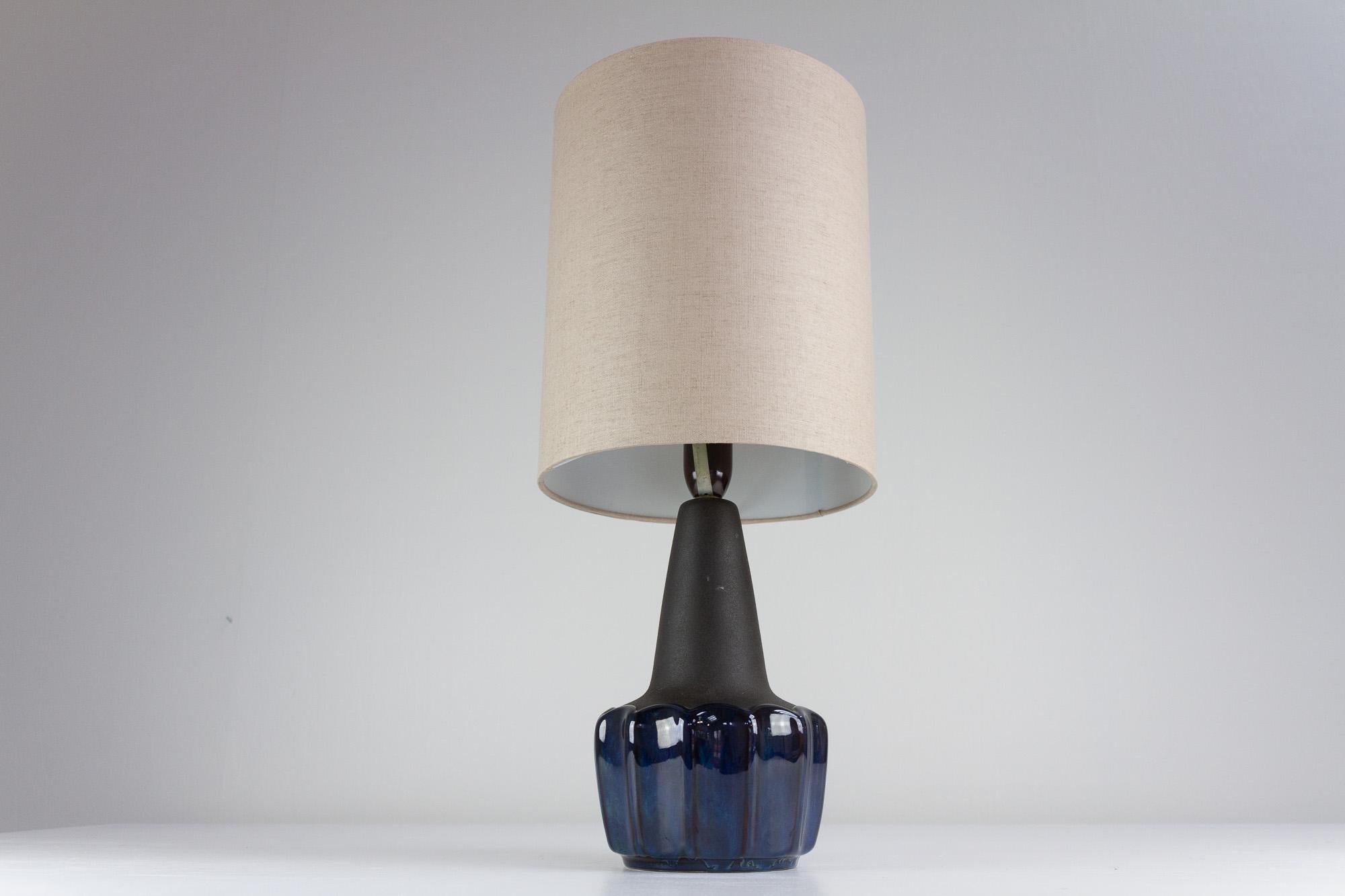 Danish Modern ceramic table lamp by Einar Johansen for Søholm, 1960s.
Mid-Century Modern Danish blue ceramic table lamp designed by Einar Johansen, made by Søholm, Denmark. Soholm is a Danish pottery on the island of Bornholm founded in 1835.