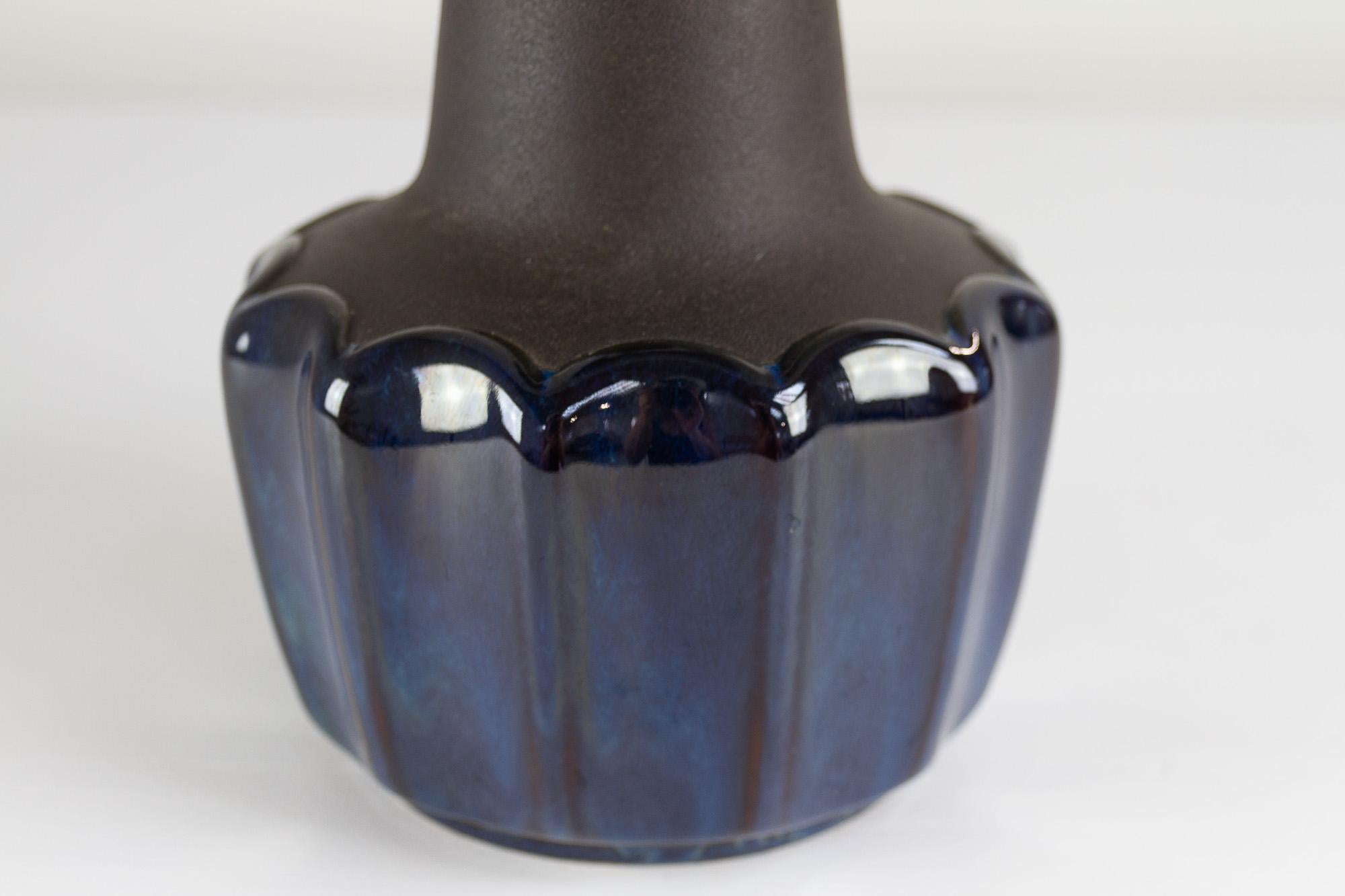 Scandinavian Modern Danish Modern Blue Ceramic Table Lamp 1051 by Einar Johansen for Søholm, 1960s. For Sale