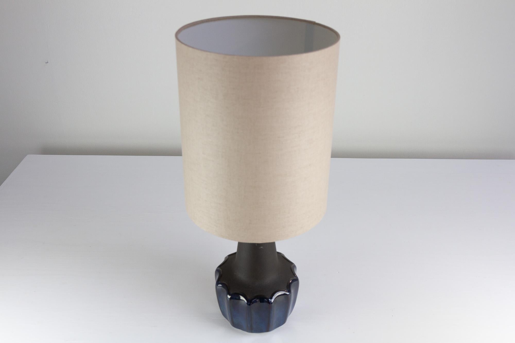 Mid-20th Century Danish Modern Blue Ceramic Table Lamp 1051 by Einar Johansen for Søholm, 1960s. For Sale