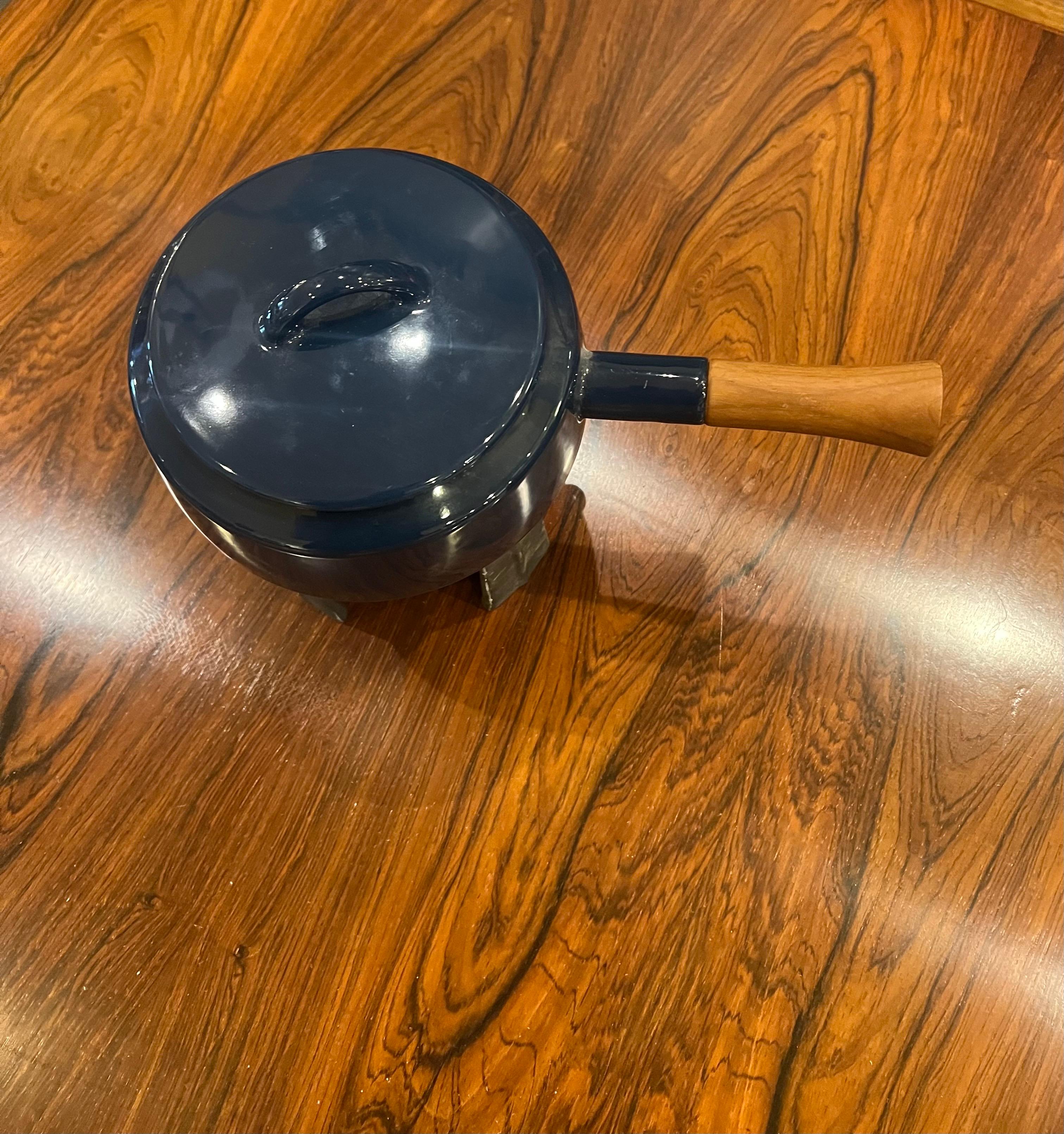 Indonesian Danish Modern Blue Dansk Fondue Pot Designed by Quistgaard NOS