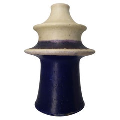 Danish Modern Blue, Lilac Tiered Ceramic Vase, Kähler, 1960s