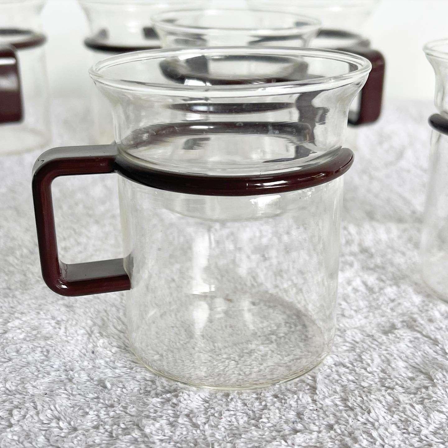 Dänische moderne Bodum-Glas-Couchtische, wie in Star Trek, 10er-Set im Zustand „Gut“ im Angebot in Delray Beach, FL